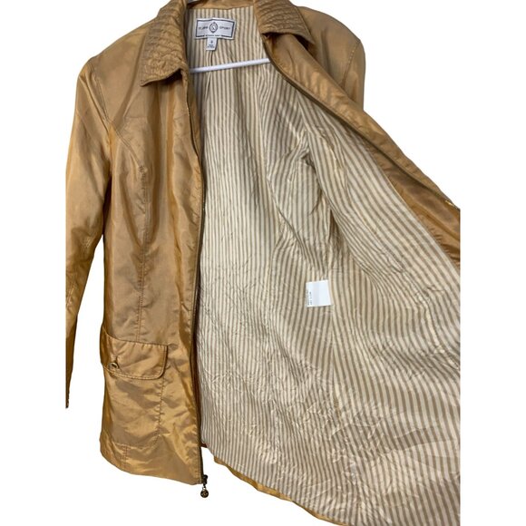 VTG St. John Sport Women's Gold Jacket Small Zip Italy Pockets Lined GUC 7346 - Picture 8 of 12